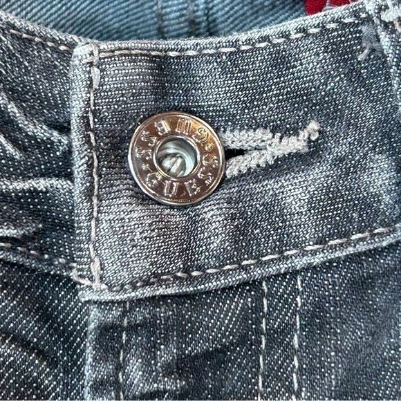 Guess Jeans Starlet Slim Boot Denim Whiskers Distressed Gray Size 27 - Picture 4 of 13